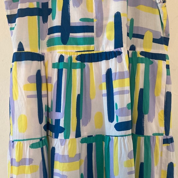 PINCH Stella Tiered Ruffle Midi Dress Multicolor Abstract Print Size L - Picture 10 of 16